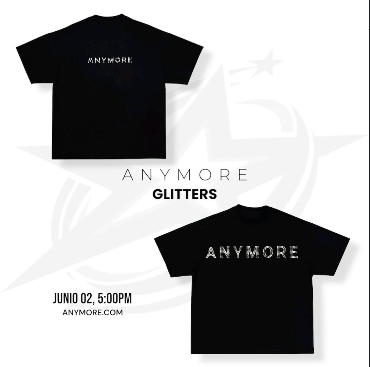 Playera ANYMORE Glitters Negro